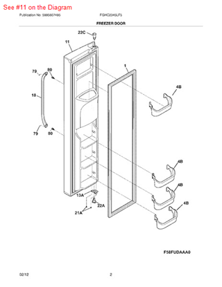 Picture of Frigidaire DSP DOOR-FRZR - Part# 241993825