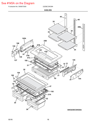 Picture of Frigidaire SUPPORT - Part# 242058709