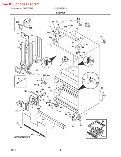 Picture of Frigidaire SUPPORT - Part# 242072601