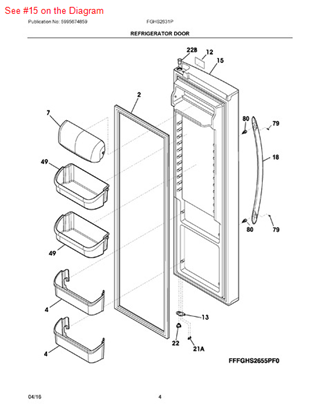 Picture of Frigidaire DOOR-REFR - Part# 242178113