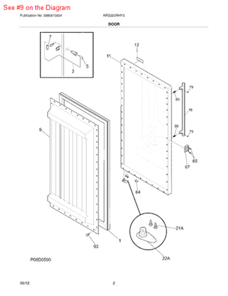 Picture of Frigidaire PANEL-INNER DOOR - Part# 297071000