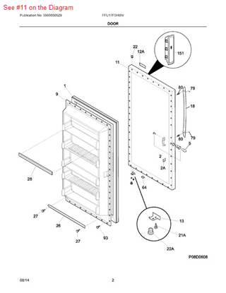 Picture of Frigidaire PANEL-OUTER DOOR - Part# 297316501