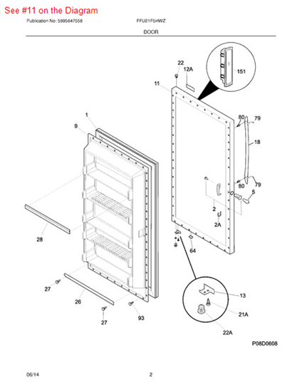 Picture of Frigidaire PANEL-OUTER DOOR - Part# 297316701