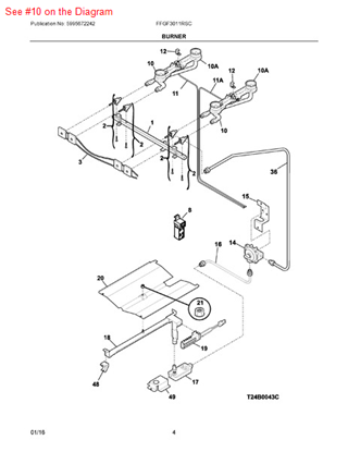 Picture of Frigidaire BURNER - Part# 316103802