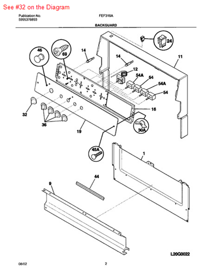 Picture of Frigidaire KNOB - Part# 316123309