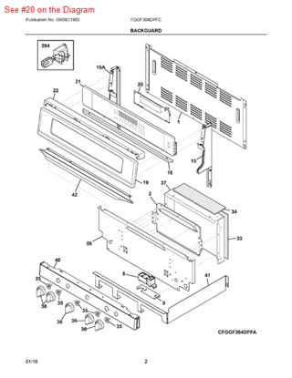 Picture of Frigidaire CONTROLLER - Part# 316259506