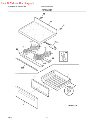 Picture of Frigidaire ELEMENT-SURFACE - Part# 316281900