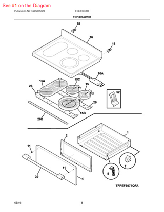 Picture of Frigidaire DRAWER - Part# 316408703