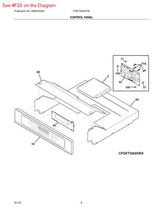 Picture of Frigidaire CONTROL - Part# 316443873