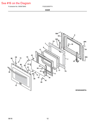 Picture of Frigidaire GLASS - Part# 316446400