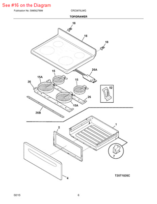 Picture of Frigidaire MAIN TOP OS1 - Part# 316456236