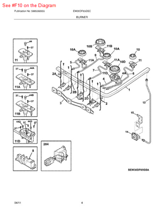 Picture of Frigidaire BURNER - Part# 316510800