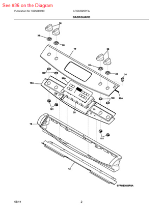 Picture of Frigidaire KNOB - Part# 316543812