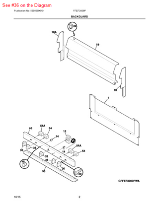 Picture of Frigidaire KNOB - Part# 316543913