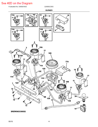 Picture of Frigidaire VALVE - Part# 316574901