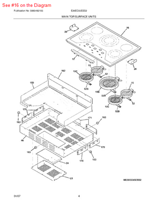 Picture of Frigidaire MAINTOP ASSEMBLY OS1 - Part# 318310210