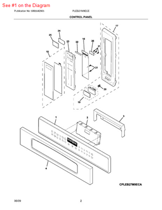 Picture of Frigidaire CONTROL PANEL ASSEM - Part# 318331303