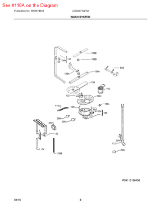 Picture of Frigidaire TUBING - Part# 807526501