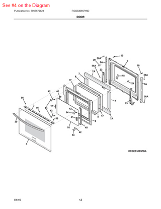 Picture of Frigidaire DOOR ASSEMBLY - Part# 808950005