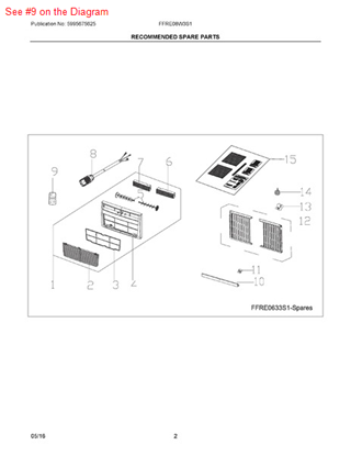 Picture of Frigidaire REMOTE CONTROL - Part# 5304487535