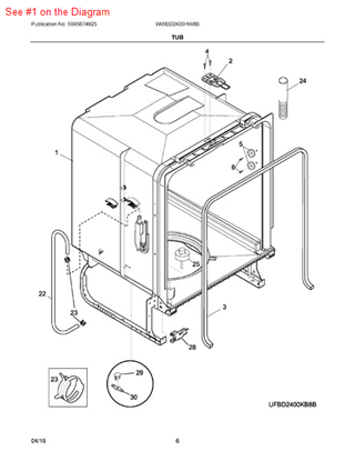 Picture of Frigidaire TUB ASSY - Part# 5304488410