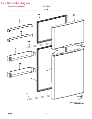 Picture of Frigidaire DOOR - Part# 5304491304