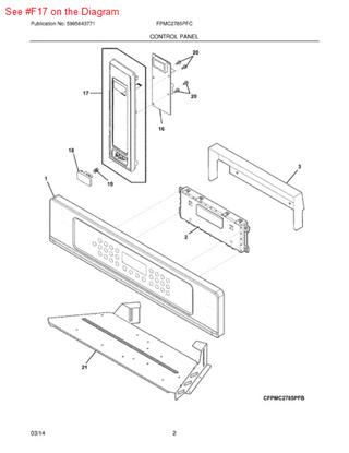 Picture of Frigidaire CONTROL PANEL ASSEM - Part# 5304493149