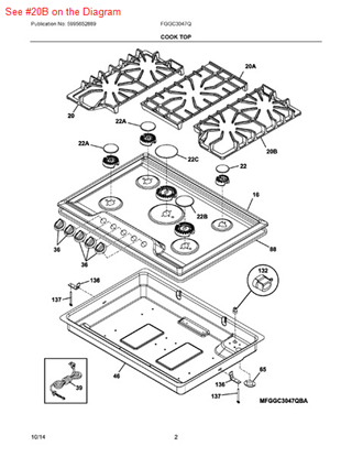 Picture of Frigidaire GRATE - Part# 5304499394