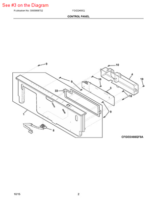 Picture of Frigidaire BOARD - Part# 5304500203