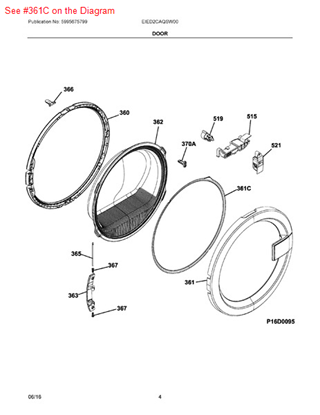 Picture of Frigidaire GLASS - Part# A02615101