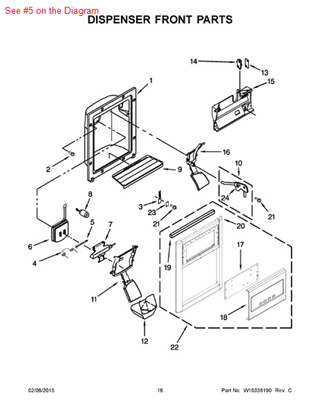 Picture of Whirlpool PIN-DOOR - Part# 2196195