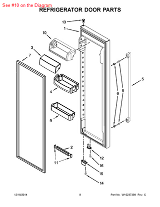 Picture of Whirlpool DOOR-COMP - Part# 2223879