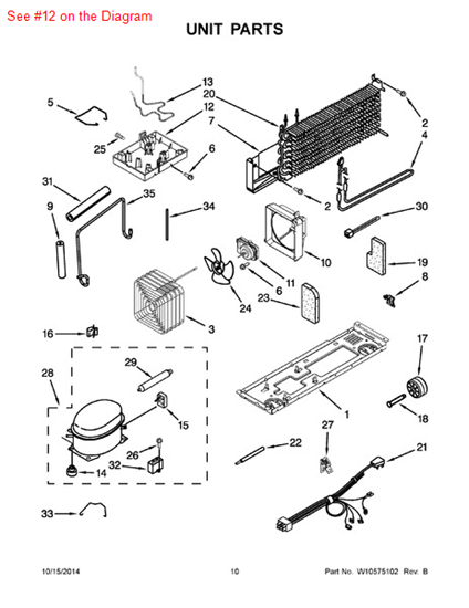 Picture of Whirlpool TRAY-EVAP - Part# 2263928