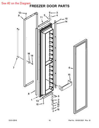 Picture of Whirlpool HINGE-DOOR - Part# 2302879