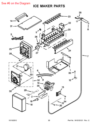 Picture of Whirlpool TUBE-INLET - Part# 2325170