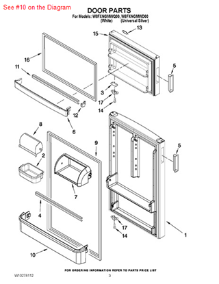 Picture of Whirlpool TRIM-DOOR - Part# 2328523