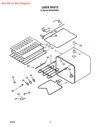 Picture of Whirlpool ELMNT-BAKE - Part# 3177420