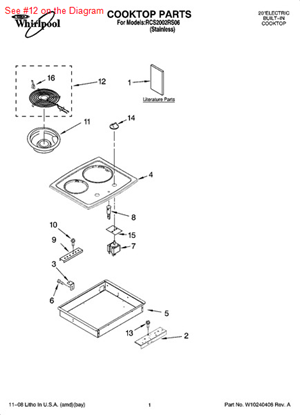 Picture of Whirlpool ELMNT-SURF - Part# 3191460