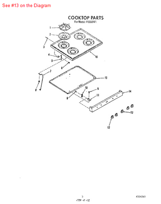 Picture of Whirlpool KNOB - Part# 4337055