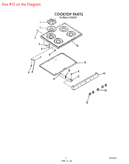 Picture of Whirlpool KNOB - Part# 4337055