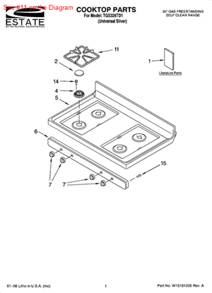 Picture of Whirlpool GRATE-BRNR - Part# 8053905