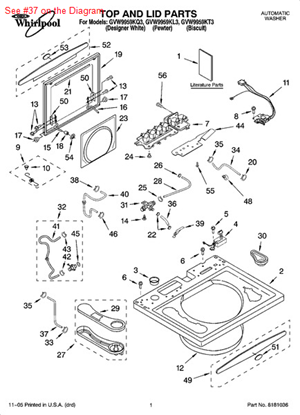 Picture of Whirlpool HOSE - Part# 8054365