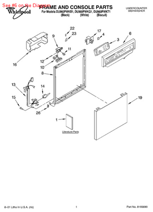 Picture of Whirlpool PANEL-CNTL - Part# 8275217