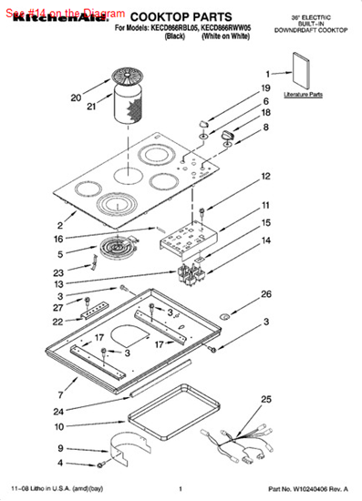 Picture of Whirlpool SWITCH-INF - Part# 8286070