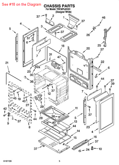 Picture of Whirlpool SEAL-OVEN - Part# 8524109