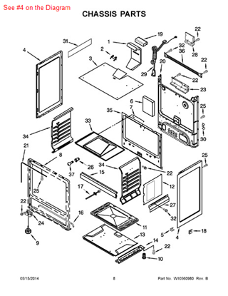 Picture of Whirlpool PANEL-SIDE - Part# 98010042