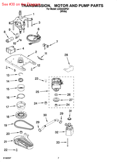 Whirlpool Part Number 326036549: Hose. Pump to Tub