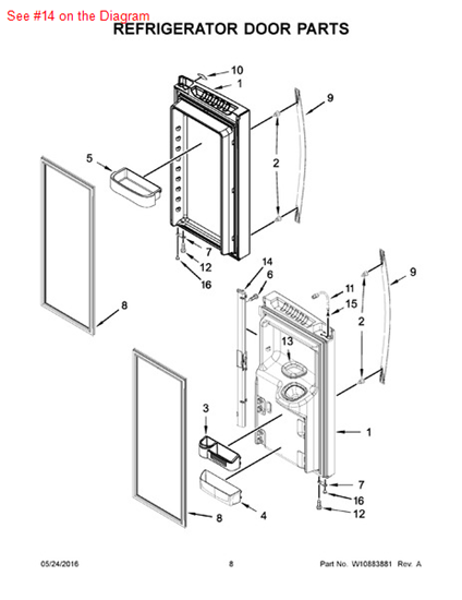 Picture of Whirlpool RAIL-MULLN - Part# 12722815AP