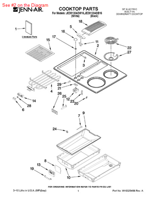 Picture of Whirlpool COOKTOP - Part# 2002F169-81