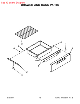 Picture of Whirlpool DRAWR-UTIL - Part# 3405F037-80